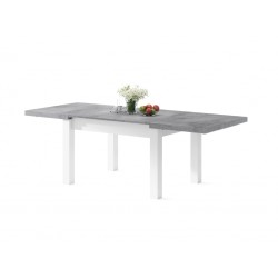 ROYAL jídelní stůl rozkládací - bílý / beton, pro 8 osob