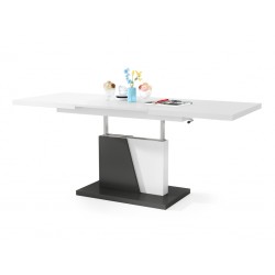 GRAND NOIR bílý / antracit, rozkládací, konferenční stůl, stolek