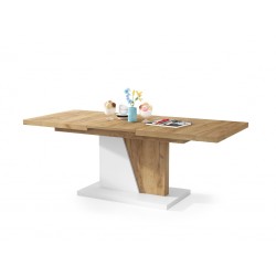 GRAND NOIR dub craft zlatý / bílá, rozkládací, konferenční stůl, stolek