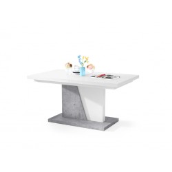 NOIR bijela / beton, stolić za kavu, moderan, proširiv, podignut