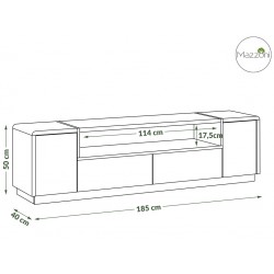 copy of TV stolek MILANO lesk 110 LED bílá, bílá zásuvka