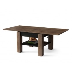 CLEO hnědý dub / černá, rozkládací, zvedací konferenční stůl, stolek
