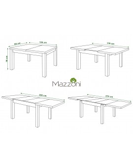 ROYAL jídelní stůl rozkládací - bílý / beton, pro 8 osob