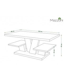 copy of VIVA MAT Beton Millenium/Bílý - moderní konferenční stolek s policemi