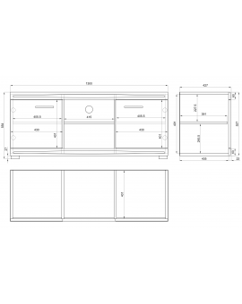 TV-ormar  SIMPLE D2 BETON / BIJELI SJAJ