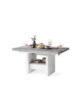 Konferenční stolek LEXUS, rozkládací, s funkcí zvedání, beton / bílá