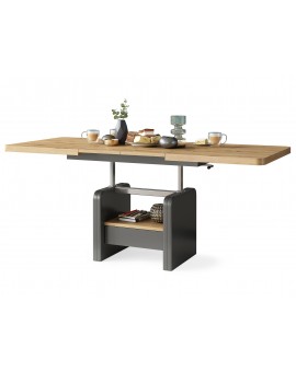 Konferenční stolek LEXUS, rozkládací, s funkcí zvedání desky, dub artisan / antracit