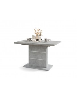 PIANO světlý beton / bílé vložky - moderní rozkládací stůl do 200 cm