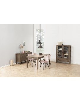 židle BALTEA samet tlumená růžová / nohy černé - moderní do obývacího pokoje / jídelny