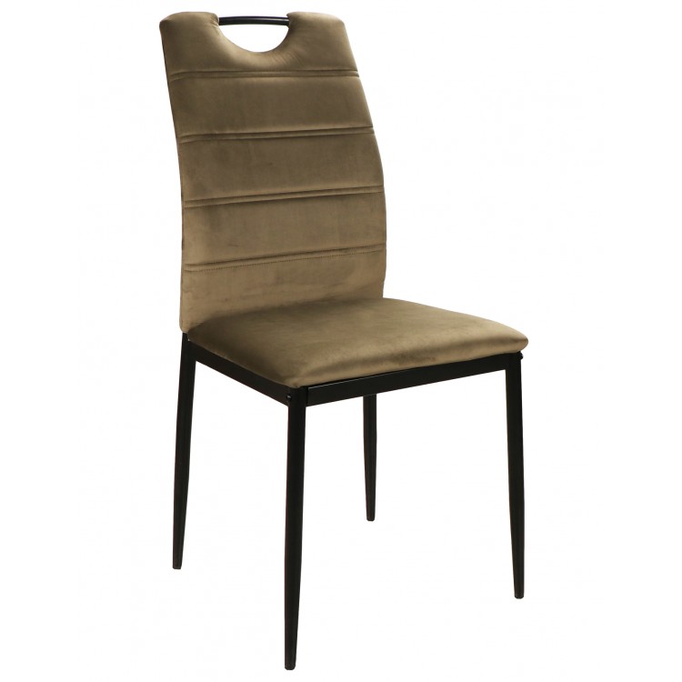 Židle PAX olivová (tkanina Bluvel 77) - moderní, čalouněná, sametová, do obývacího pokoje, jídelny, kanceláře, s područkou
