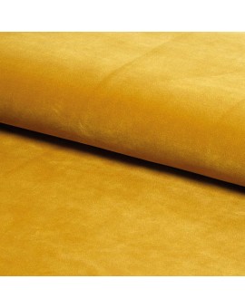 Stolica POSH curry boje senfa/ žute boje (tkanina Bluvel 68) - moderna, tapecirana, baršunasta, za dnevni boravak, blagovaonicu