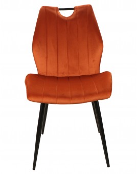 Židle ARNO skořicová (oranžová / hnědá) (tkanina Bluvel 4215) - moderní, čalouněná, do obývacího pokoje / jídelny
