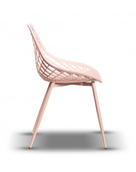 Židle LUGO Růžová - moderní, ažurová, do kuchyně / zahrady / kavárny