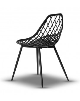 Židle LUGO Černá - moderní, ažurová, do kuchyně / zahrady / kavárny