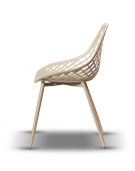Židle LUGO Béžová - moderní, ažurová, do kuchyně / zahrady / kavárny