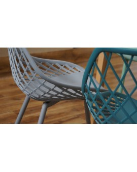 Stolica LUGO smeđa - moderna, s otvorima, za kuhinju / vrt / kafić