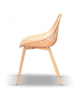 Židle LUGO broskyňa - moderní, ažurová, do kuchyně / zahrady / kavárny