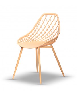 Židle LUGO broskyňa - moderní, ažurová, do kuchyně / zahrady / kavárny