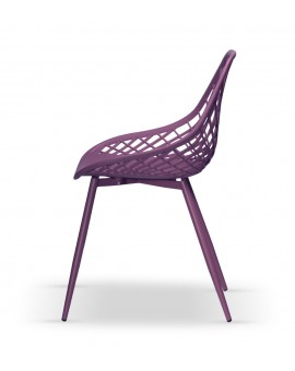 Židle LUGO fialová - moderní, ažurová, do kuchyně / zahrady / kavárny