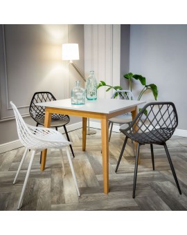 Židle LUGO fialová - moderní, ažurová, do kuchyně / zahrady / kavárny