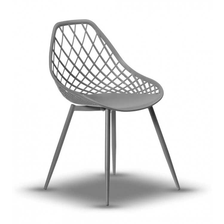 Židle LUGO šedá - moderní, ažurová, do kuchyně / zahrady / kavárny