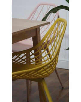 Stolica LUGO siva - moderna, s otvorima, za kuhinju / vrt / kafić